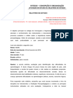 Estágio - Concepção E Organização: Atividade de Estudo 03: Relatório de Estágio