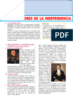 Los Precursores de La Independencia para Tercer Grado de Secundaria