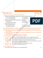 Test Paper On Chapter 9 Coordination Compounds Class 12 Chemistry