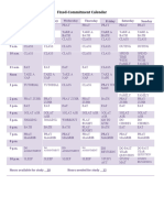 Fixed-Commitment Calendar: Monday Friday Sunday