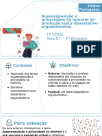 Superexposição e Privacidade Na Internet II-produção Texto Dissertativo - Argumentativo