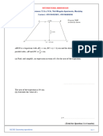 Geometry Past Paper Questions