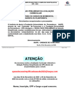 UPE - Saúde - 2023 - Result Preliminar Da Avaliação Curricular