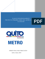 Plan de Reasentamiento Del Metro de Quito