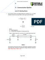 E207 - Communication Systems: Worksheet For Lesson 07: Standing Waves