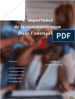 Importance de La Communication Dans Lentreprise Groupe I