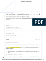 Examen Parcial - Energías Renovables