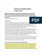 Philip R Lane The Banking Channel of Monetary Policy Tightening in The Euro Area