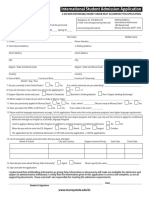 International Student Admission Application