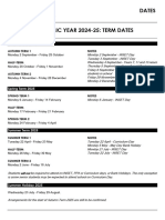 Academic Year 2024-25 Dates