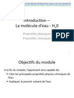 Propriétés Physico-Chimiques de La Molécule D'eau