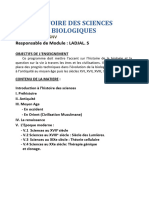 Histoire Des Sciences Biologique PDF