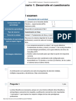 Examen - (AAB01) Cuestionario 1 - Desarrolle El Cuestionario EVA 1 10