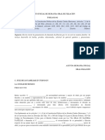 Escrito Inicial de Demanda Oral de Filiación