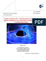 Compte Rendu Du TP 2: Détermination de La Capacité de Sphères Métalliques, de Condensateurs Sphériques Et de La Constante Diélectrique