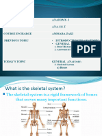 ANATOMY I Lecture 02, GENERAL ANATOMY 2, Skeletal System, Bones