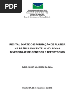 Recital Didático E Formação de Plateia Na Prática Docente: O Violão Na Diversidade de Gêneros E Repertórios