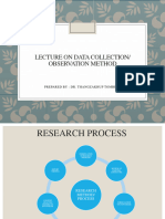 Lecture On Data Collection - Obsevation Method