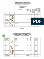 Electrical Workshop Requirements As On