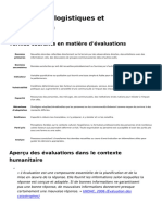 Évaluations Logistiques Et Planification