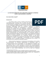 Didou, S. La Internacionalización de La Educación Superior en América Latina