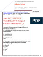 12 Concrete Technology & Design of Concrete Structures MCQs PDF