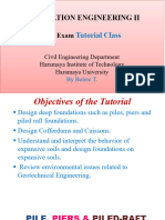 Foundation Engineering II Tutorial For Exit Exam April, 2023