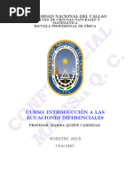 Introducción A Las Ecuaciones Diferenciales I - Quispe Cárdenas Marisa