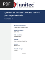 Ejercicios de Reflexión Capitulo 3 Filosofar para Seguir Creciendo