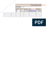 Free Contact List Management Excel Template