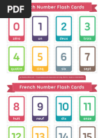 French Number Flash Cards 2x3