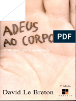 Adeus Ao Corpo Antropologia e Sociedade de David Le Breton