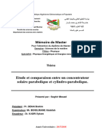 Etude Et Comparaison Entre Un Concentrateur Solaire Parabolique Et Cylindro-Parabolique.