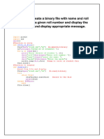 Program 11 Create A Binary File With Name and Roll No. Search For A Given Roll Number and Display The Name, If Not Found Display Appropriate Message