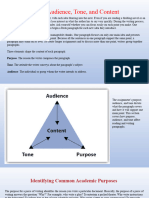 Purpose Audience Tone and Content