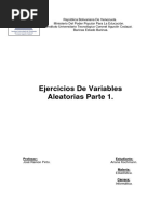 Ejercicios de Variables Aleatorias Parte 1.