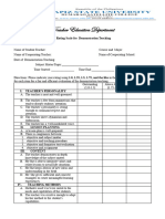 Demo Teaching Rubric 2023 Word