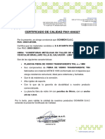 Certificado de Calidad Fibra de Vidrio - tr4