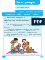 Atividade de Completar o Texto Com Palavras - Ver - 1