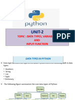 Xi-Cs-Datatypes-Variable Declaration and Input Function in Python