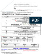 ALGEBRAIC EXPRESSIONS. Handouts