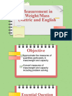 SC - Measurement Ss Mass-Weight and Volume - Capacity