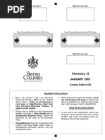 Chemistry 12 JANUARY 2001: Course Code CH