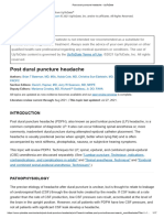 Post Dural Puncture Headache - UpToDate