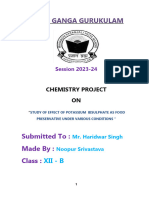 Chemistry Project On Study of Effect of Potassium Bisulphite As Food Pre Servative Under Various Conditions