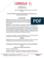 ACUERDO No.494-C-Reglamento Trabajos de Grado Fac. Derecho