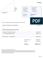 Invoice: Total Cost (EUR) 384.12