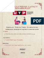 Semana 16 - Tema 03 Tarea - El Impacto Del Liderazgo, Trabajo en Equipo y Comunicación