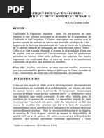 La Politique de L'eau en Algerie