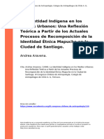 Andrea Aravena. (1998) - La Identidad Indigena en Los Medios Urbanos Una Reflexion Teorica A Partir de Los Actuales Procesos de Recomposic (..)